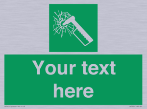 Custom sign safe condition emergency hammer